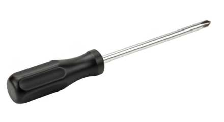 Isolated Screwdriver Phillips Head with Black Handle Tool PNG