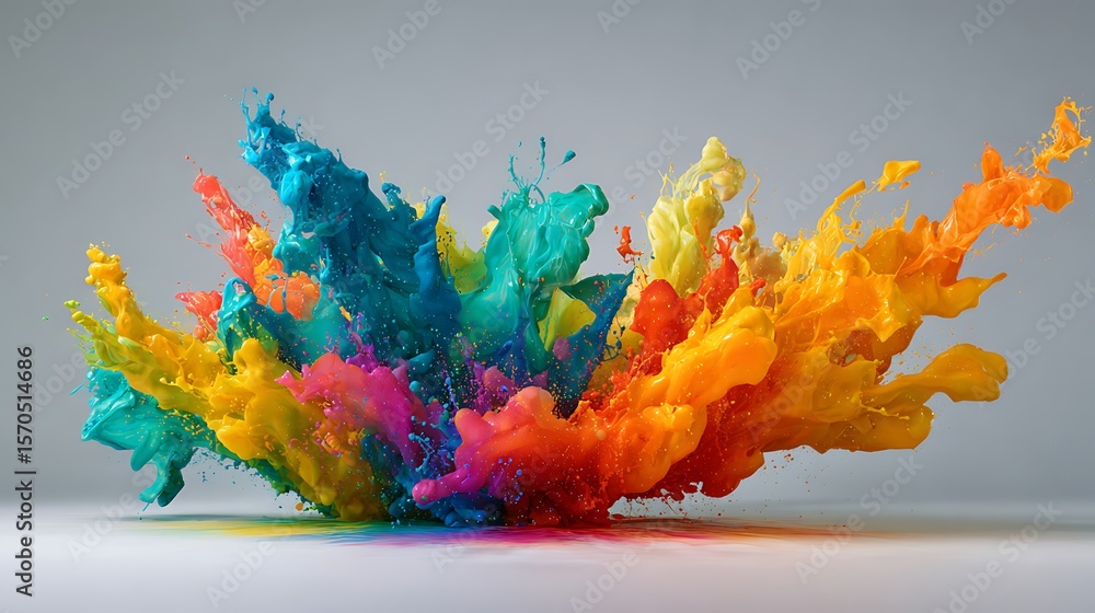 Poster vibrant explosion of colors in abstract liquid art, a dynamic and colorful abstract image of liquid 