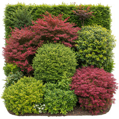 Isolated PNG: Colorful Bushes Transparent Background Detailed Foliage