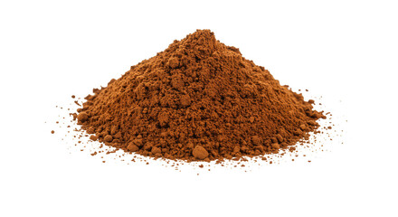 Isolated Pile of Brown Coffee Powder Aroma and Instant Energy