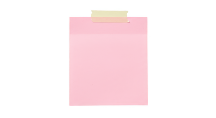 Isolated Pink Notepad Note Paper With Adhesive Tape PNG Illustration