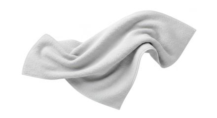 Isolated 3D Render of White Fluffy Cotton Towel Transparent Background