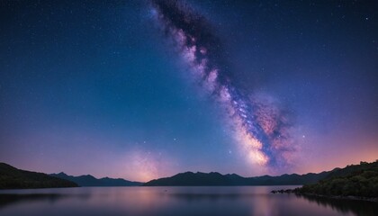 Dreamy Starry Night with Glowing Milky Way
