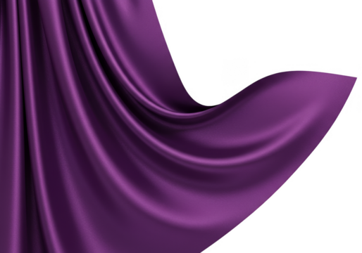 Isolated Purple Fabric Texture Elegant Silk Cloth Wave Backdrop