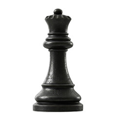 Isolated Transparent Black Chess Queen Piece Game Strategy Element