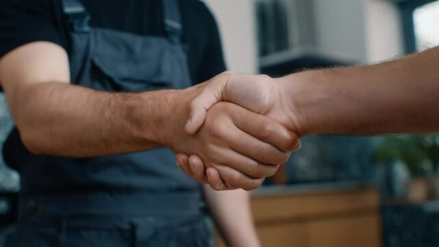 🤝Handshake Deal: A close-up shot captures a decisive handshake, symbolizing agreement and partnership, in a setting that hints at collaboration and professional cooperation.