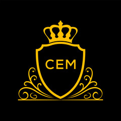 Dynamic Tech Logo Design with CEM Letters and Abstract Motion Elements &ndash; Modern Business Identity. CEM Letter logo.
