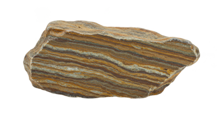 Isolated Transparent Background Brown Striped Rock Mineral Stone