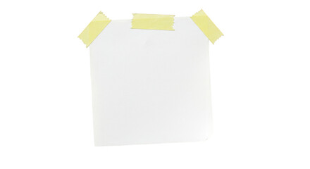 Isolated Note Paper With Sticky Tape for Message and Reminder