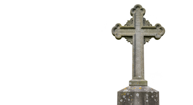 Isolated Stone Cross Faith Religious Symbol Transparent Background