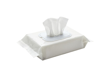 Isolated Pack of Wet Wipes on Transparent Background Studio Shot