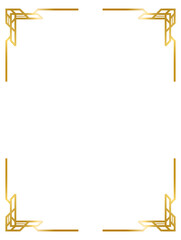 Decorative frames, Art Deco gold frame, vintage frame line collection png transparent background