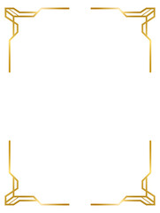 Decorative frames, Art Deco gold frame, vintage frame line collection png transparent background