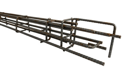 Isolated Transparent Steel Reinforcement Grid a Structural Construction Material