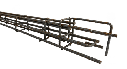 Isolated Transparent Steel Reinforcement Grid a Structural Construction Material