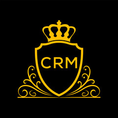 Obraz premium Dynamic Tech Logo Design with CRM Letters and Abstract Motion Elements – Modern Business Identity. CRM Letter logo. 