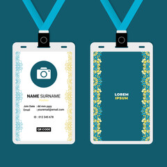 ID Card Design with Oriental Geometric Luxury Ornament Border