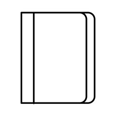 
Illustration showing a black notepad icon on a white background