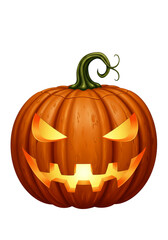 Jack O Lantern Illustration Orange Carved Pumpkin Glowing Spooky Autumn