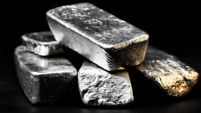 Stack of Shiny Silver Ingots