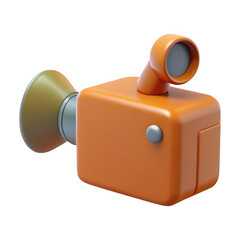 3d rendered vintage orange camcorder