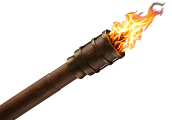 Isolated Torch Flame Bright Illuminating Portable Fire PNG