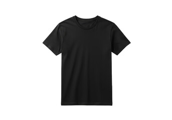 Isolated Black Distressed T-Shirt Apparel on Transparent Background