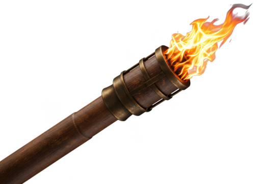Isolated Torch Flame Bright Illuminating Portable Fire PNG
