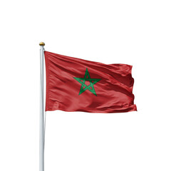 Isolated Transparent Morocco Flag Waving National Symbol Banner Country