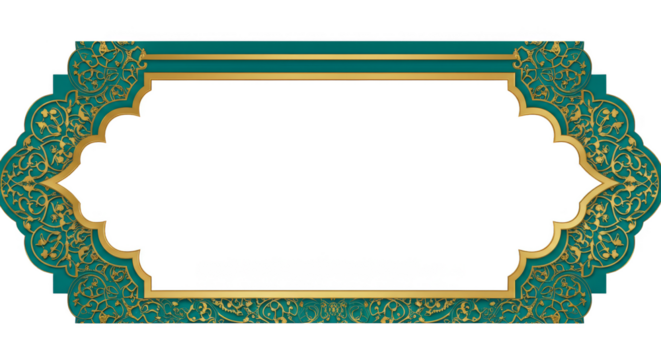 Ornate Vintage Frame Border Green Gold Floral Decorative Elements
