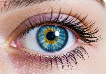 Obraz premium Macro Blue Human Eye Vision Beauty Transparent Background Isolated