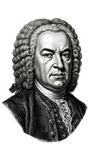 Johann Sebastian Bach Portrait Classical Music Composer Transparent PNG