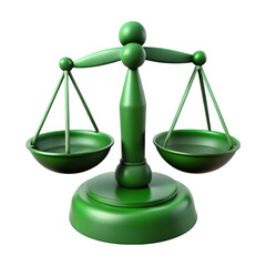 3d rendered green balance scales