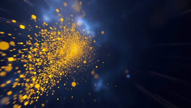Flying Golden Dust Toward Camera in 4K | Abstract Particle Field in Space

