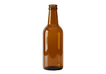 Isolated Brown Glass Bottle Empty Alcohol Liquid Drink Transparent