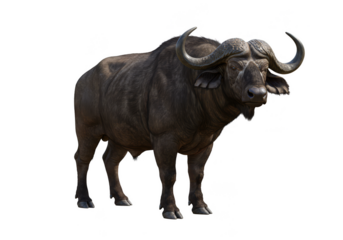 Isolated Buffalo Large Animal Wildlife Isolated on Transparent Background