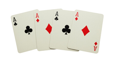 Playing Cards Aces Casino Game Four Suits Isolated Background