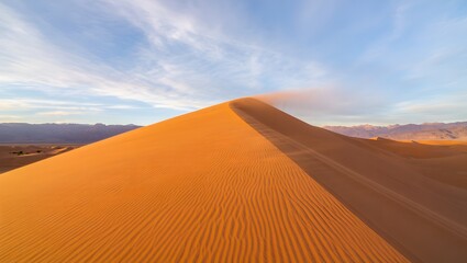 a desert with sand dune with blue sky and cloud.