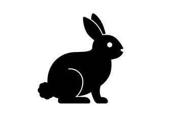 Obraz premium Rabbit Silhouette Illustration Bunny Outline with Black Transparent Backdrop