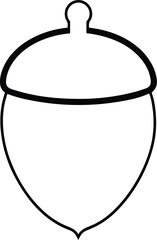 Simple acorn line art vector illustration graphic