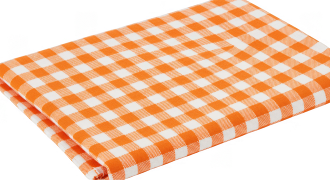 Orange Checkered Cloth Tablecloth Picnic Background Fabric Illustration