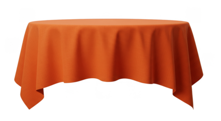 Orange Isolated Tablecloth Rendered Fabric Cloth Drape Background 3d