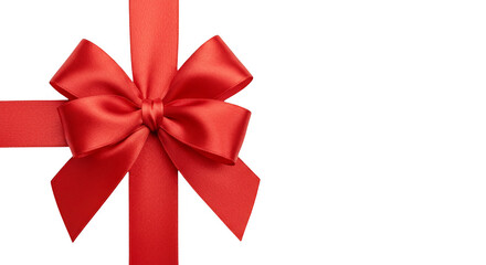 Red Ribbon Bow for Gift, Transparent Background Holiday Decoration