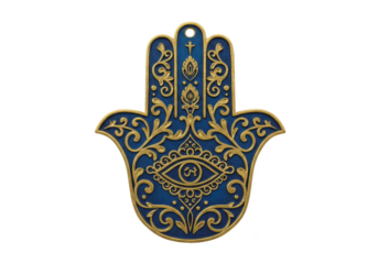 Ornate Hamsa Hand Evil Eye Symbol of Protection Illustration