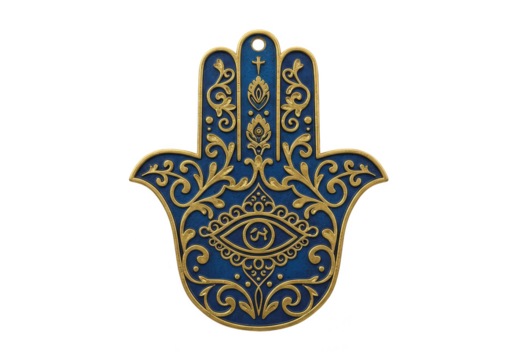 Ornate Hamsa Hand Evil Eye Symbol of Protection Illustration