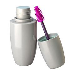 High quality 3d render of a mascara tube and wand