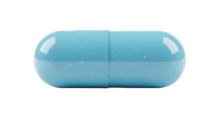 Pharmaceutical Blue Capsule Pill Medicine on Transparent Background