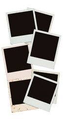 Photo Vintage Polaroid Frames Stack Memories Isolated Background