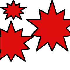 Red starburst grapic
