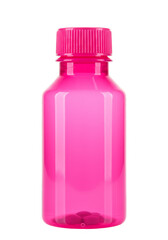 Pink Transparent Bottle with Pills Isolated Object for Healthcare